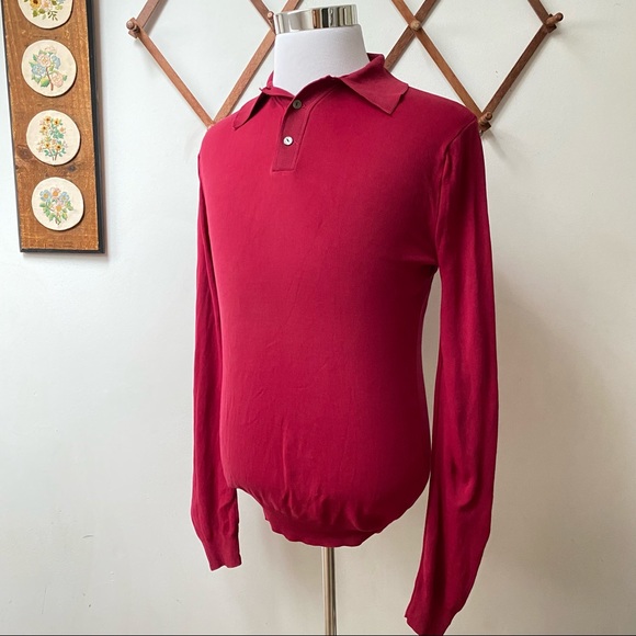 🍄 3/$30 Vintage 1970s Long Sleeve Polo Shirt - Picture 10 of 12